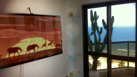 Sala de estar vista mar