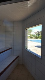 Sauna a vapor do condomínio