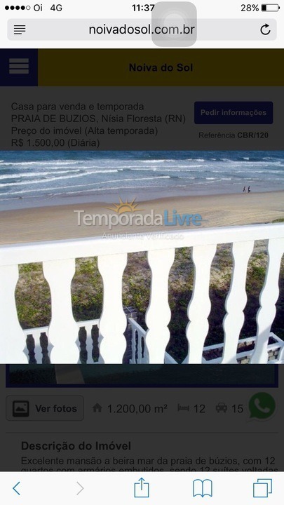 Casa para aluguel de temporada em Nísia Floresta (Praia de Búzios)