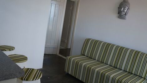 Chalets with sea view balcony, bedroom, living room, bathroom and kitchen