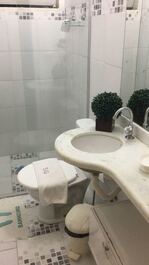 Chalets with sea view balcony, bedroom, living room, bathroom and kitchen