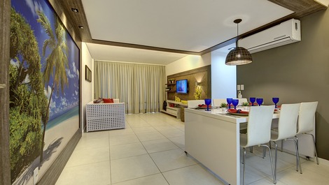 Alto Luxo BEACH PARK - MANDARA - 4 Quartos AR/TV -"PÉ NA AREIA"