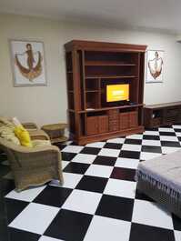 Sala integrada ao espaço Gourmet e cozinha 