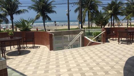 Ocean front building with barbecue on the balcony