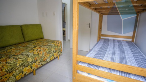 Dorm. 3 com 1 beliche + 1 sofá cama