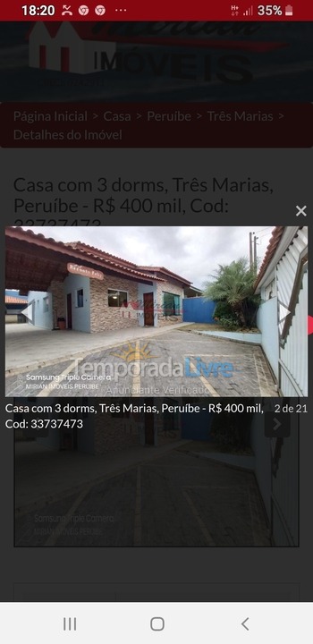 Casa para alquiler de vacaciones em Peruíbe (Tres Marias)