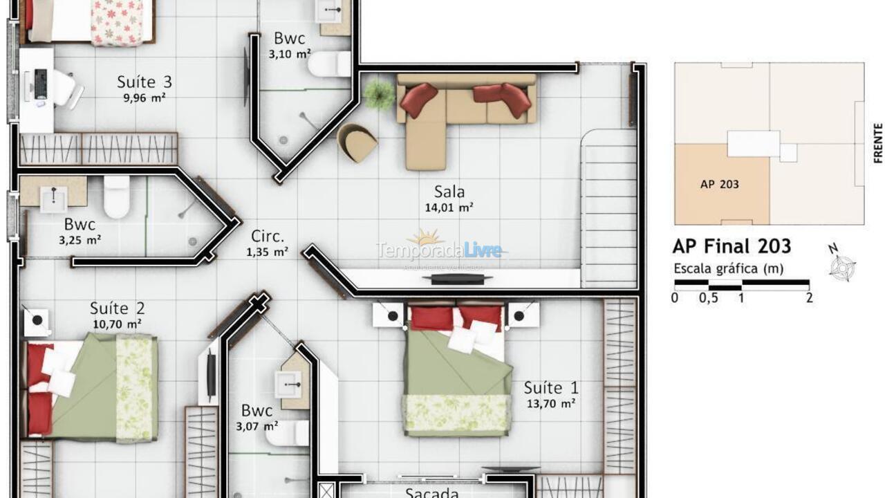Apartamento para aluguel de temporada em Bombinhas (Praia de Bombinhas)