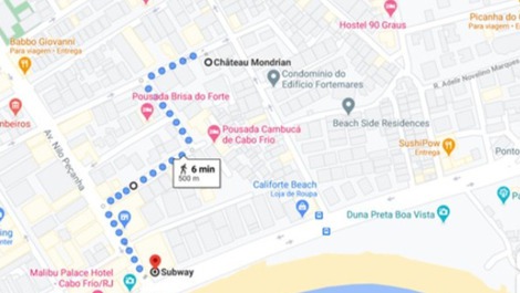 Distancia da praia do forte