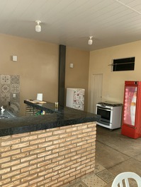 Party area with pool and brewery