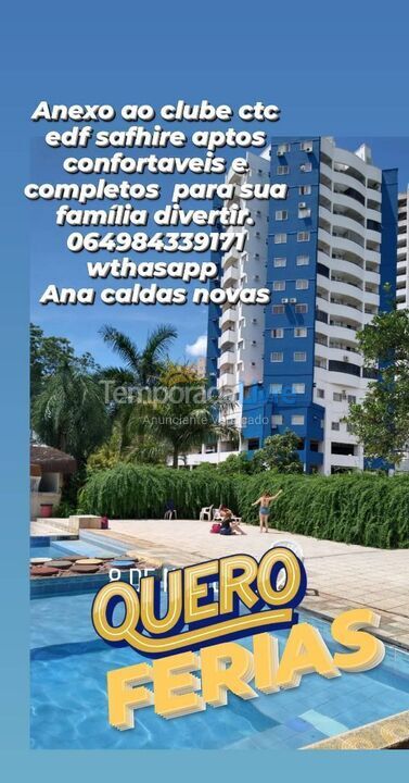 Apartment for vacation rental in Caldas Novas (Anexo Clube Ctc)