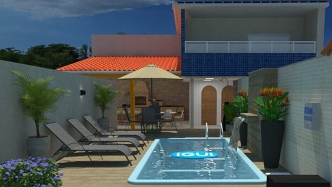 Hermosa casa en Bertioga-sp c / Pscina entre 02 playas