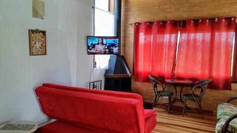 Vista da sala e smart tv