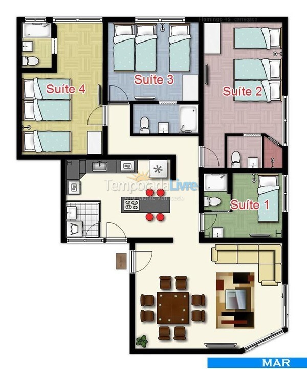 Apartment for vacation rental in Guarujá (Pitangueiras)