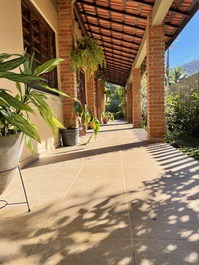 Terraco externo para redes de descanso