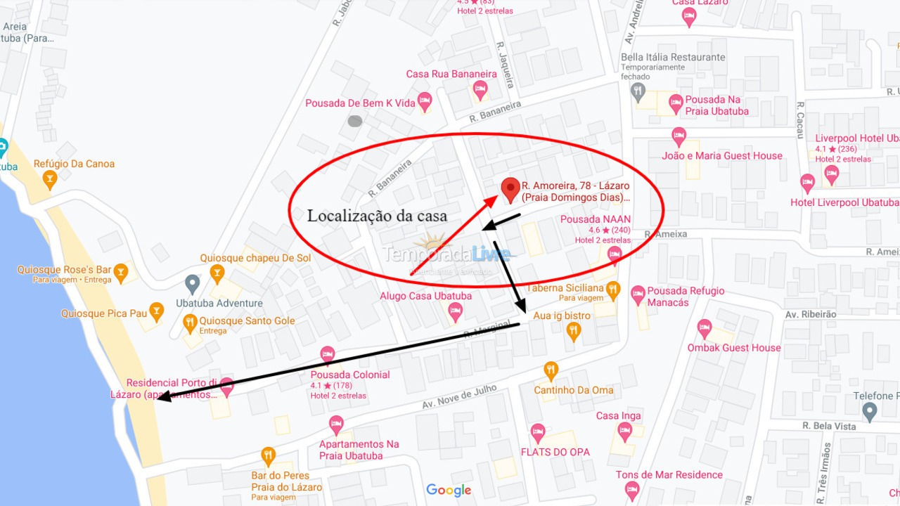 House for vacation rental in Ubatuba (Praia do Lázaro)