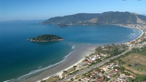 House on the beach of the lagoon ubatuba