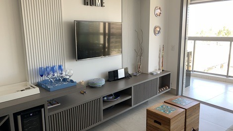 Beautiful Front View Gourmet Balcony Pé na Areia