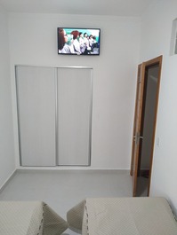 Fit TOP Guarujá Pitangueiras, a 30 metros de la playa.