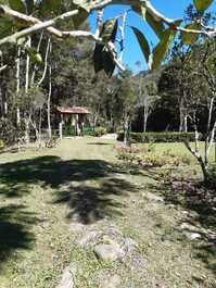 Gramado com vista do portão