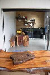 Cozinha integrada com varanda