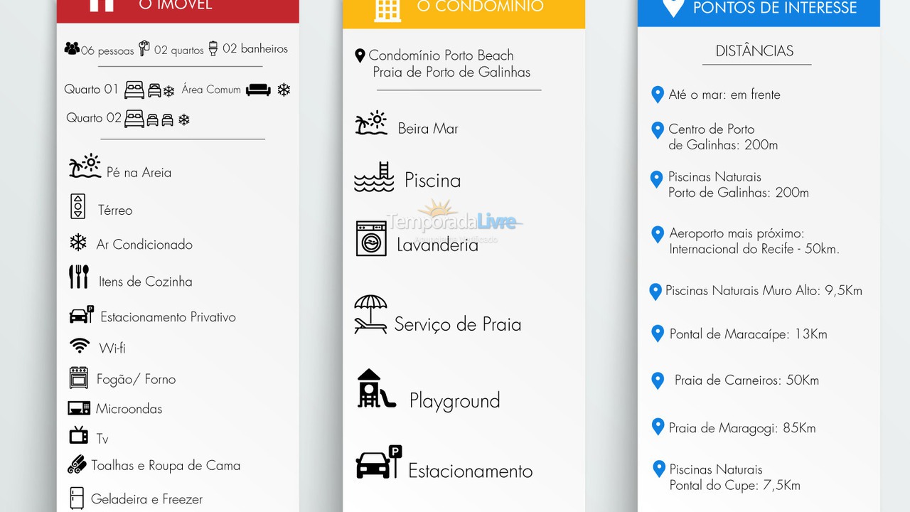 Apartamento para aluguel de temporada em Ipojuca (Praia do Cupe)