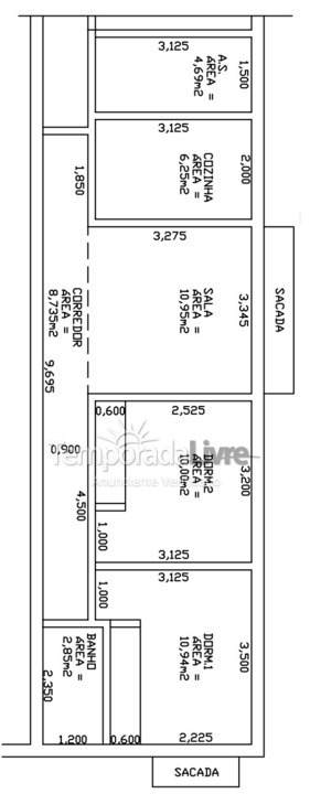 Apartment for vacation rental in Ubatuba (Praia Grande)