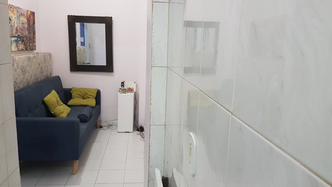 Sala, com sofá cama 