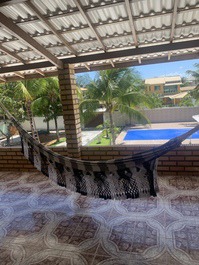 Varanda superior com rede 