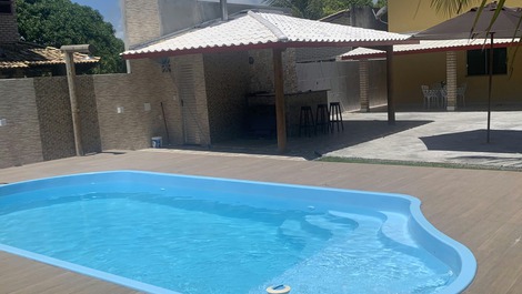 Vista da piscina de 8 metros com prainha 