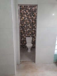 Lavabo externo do espaço gourmet.