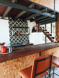 O balcão da cozinha