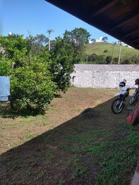 Quintal amplo e com vários pés de laranjas