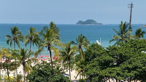 Vista para o mar, 2 min da praia com Wi-Fi e 1vaga na garagem