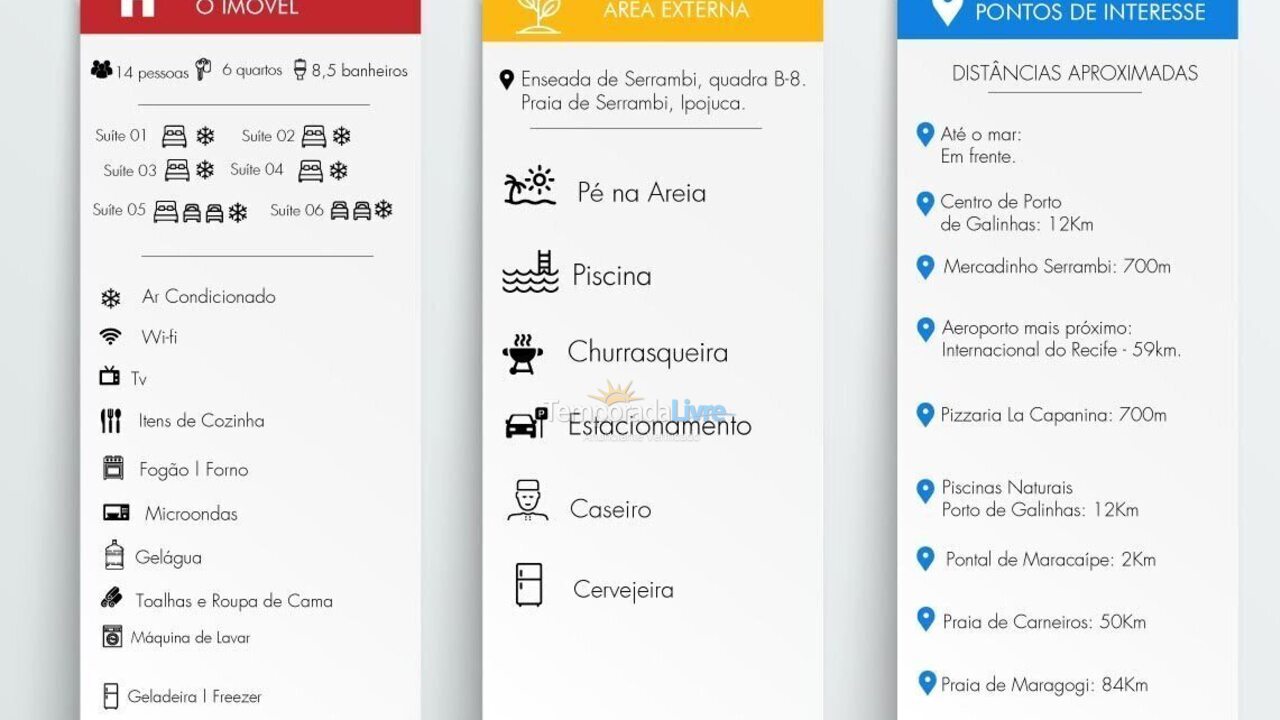 Casa para alquiler de vacaciones em Ipojuca (Praia de Serrambi)