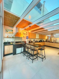 House in front of the sea walk in the sand Maresias