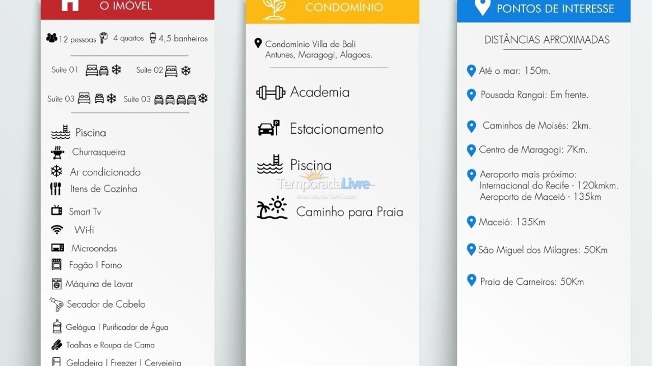 Casa para alquiler de vacaciones em Maragogi (Praia de Antunes)