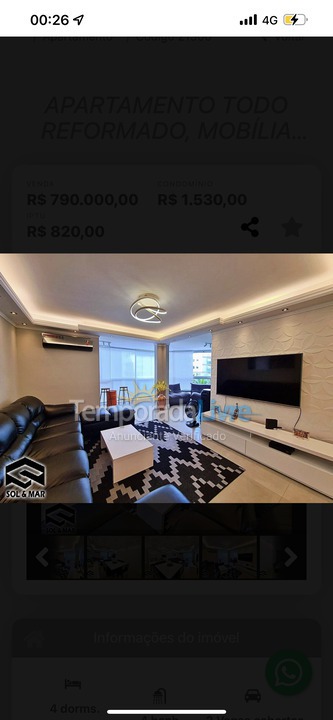 Apartment for vacation rental in Guarujá (Enseada)