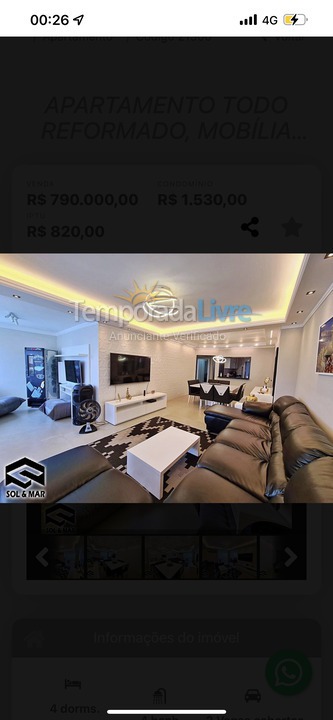 Apartment for vacation rental in Guarujá (Enseada)