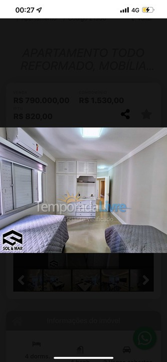 Apartment for vacation rental in Guarujá (Enseada)