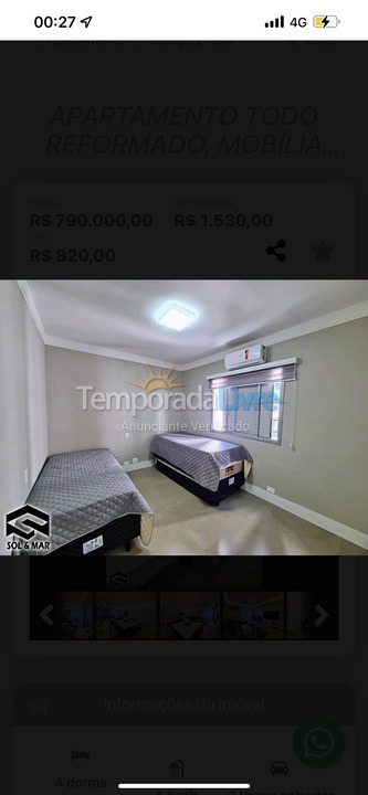 Apartment for vacation rental in Guarujá (Enseada)