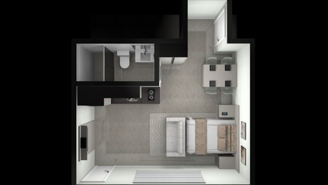 Aeason 1 bedroom apartment Center Camboriu