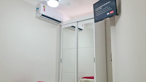 2 dormitorios Pitangueiras Guarujá con aire, vista al mar, Wi-Fi, Ferraretto