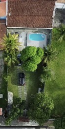 Foto aérea da casa.