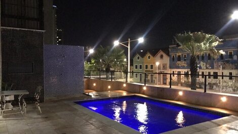 202 Flat mobiliado com vista lateral mar na Praia de Iracema