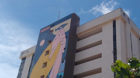 102 Lindo Flat mobiliado com vista lateral mar na Praia de Iracema