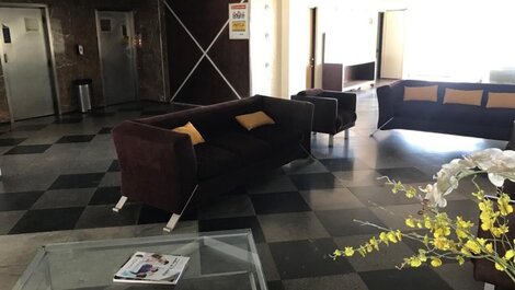 102 Lindo Flat mobiliado com vista lateral mar na Praia de Iracema