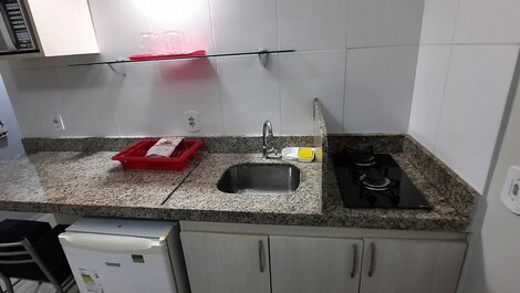 102 Lindo Flat mobiliado com vista lateral mar na Praia de Iracema