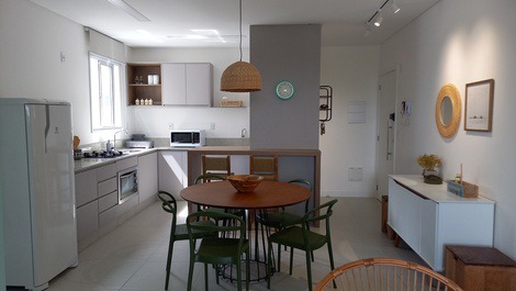 Sala integrada com a cozinha