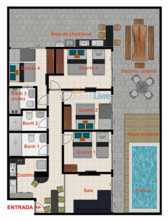 Apartment for vacation rental in Guarujá (Pitangueiras)