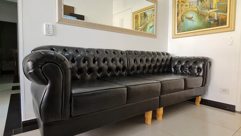 3 dorm. calçadão Pitangueiras Guarujá Vista p/ mar, Ar cond., Wi-Fi